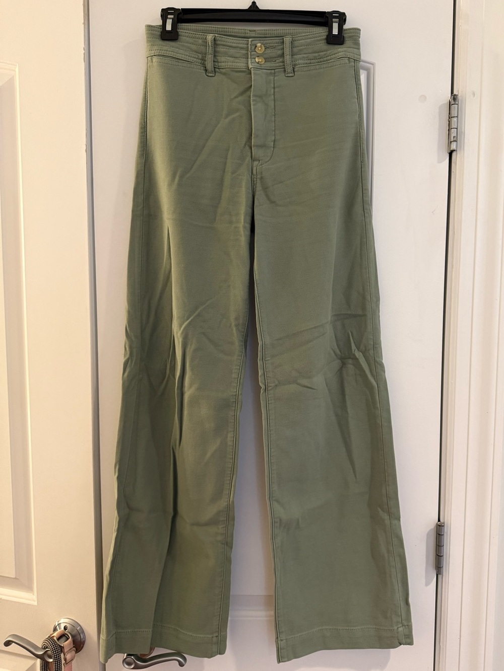 Faherty Olive-Green Wide-Leg Chinos